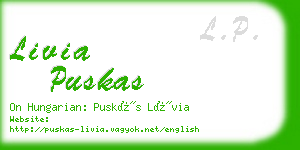 livia puskas business card